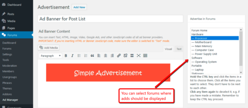 wpForo Ads Manager
