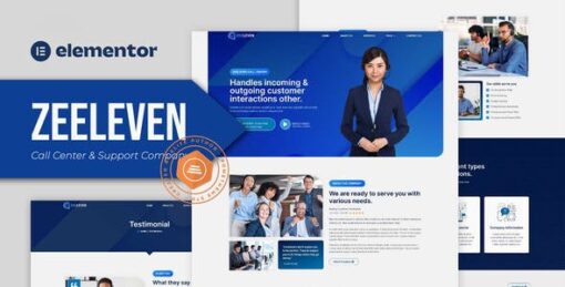 Zeeleven – Call Center & Support Company Elementor Template Kit