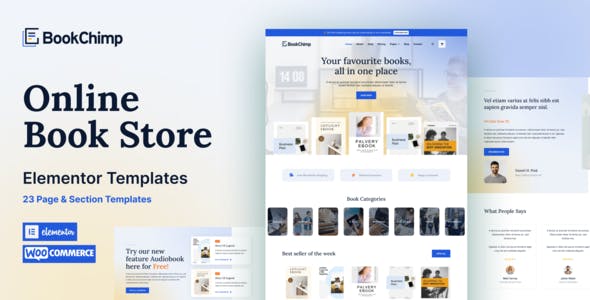 BookChimp – Online Book Store Website Elementor Template Kit BookChimp – Online Book Store Website Elementor Template Kit