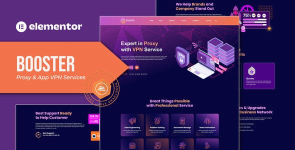 Booster – Proxy & App VPN Service Elementor Template Kit Booster – Proxy & App VPN Service Elementor Template Kit