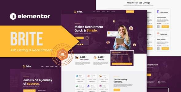 Brite – Job Listing & Recruitment Elementor Template Kit Brite – Job Listing & Recruitment Elementor Template Kit