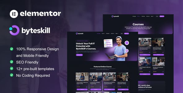 ByteSkill – IT Online Course & Education Elementor Pro Template Kit ByteSkill – IT Online Course & Education Elementor Pro Template Kit