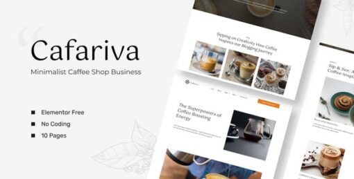 Cafariva – Minimalist Cafe &Coffee Elementor Template Kit