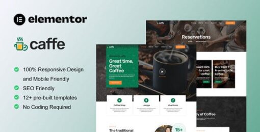 Caffe – Coffee Shop & Cafe Elementor Template Kit