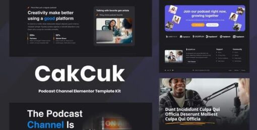 CakCuk – Podcast Channel Elementor Template Kit