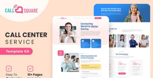 Call Square – Call Center & Support Company Elementor Template Kit