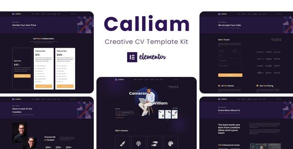 Calliam – Creative CV Elementor Template Kit Calliam – Creative CV Elementor Template Kit