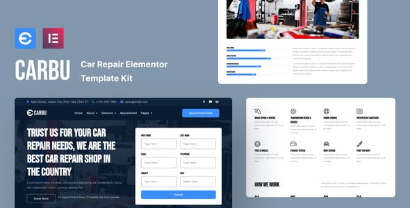 Carbu – Car Repair Elementor Template Kit Carbu – Car Repair Elementor Template Kit