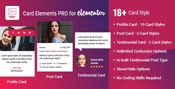 Card Elements Pro for Elementor Card Elements Pro for Elementor