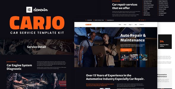 Carjo – Car Services & Repair Elementor Template Kit Carjo – Car Services & Repair Elementor Template Kit