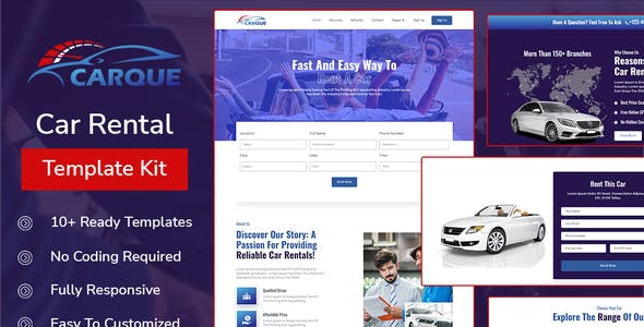 CarQue – Car Rental & Auto Services Elementor Template Kit CarQue – Car Rental & Auto Services Elementor Template Kit