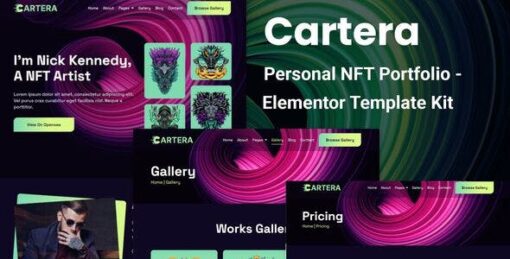 Cartera – Personal NFT Portfolio Elementor Template Kit