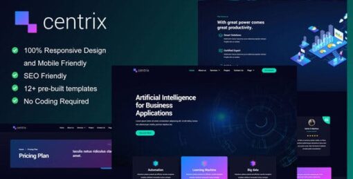 Centrix – Artificial Intelligence & Technology Services Elementor Template Kit