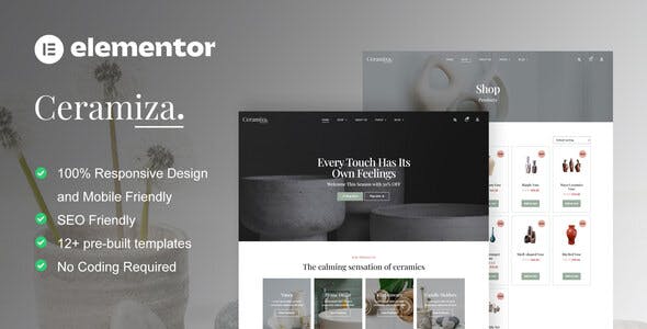Ceramiza – Pottery & Ceramic Store Elementor Template Kit Ceramiza – Pottery & Ceramic Store Elementor Template Kit