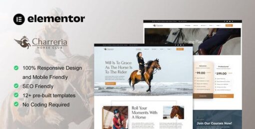 Charreria – Horse Riding Club Elementor Template Kit