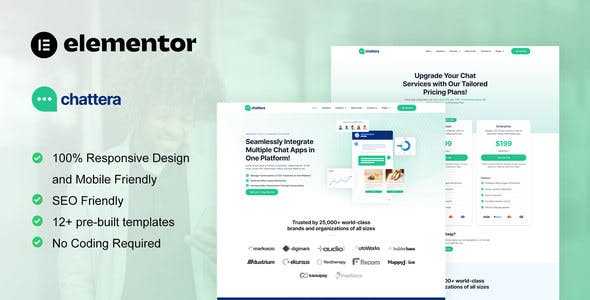 Chattera – Saas & Chat Service Company Elementor Kit Chattera – Saas & Chat Service Company Elementor Kit