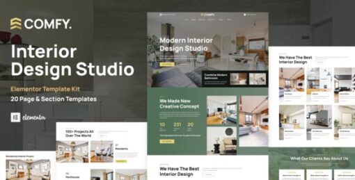 Comfy – Interior Design Studio & Architecture WordPress Elementor Template Kit