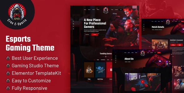 CROX | Esports & Gaming Elementor Template Kit CROX | Esports & Gaming Elementor Template Kit