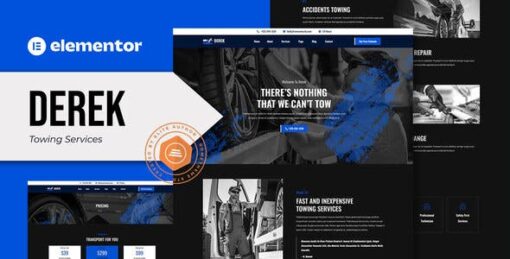 Derek – Towing Services Elementor Pro Template Kit