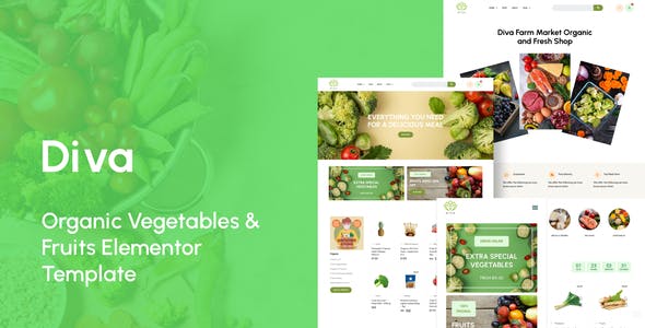 Diva – Organic Vegetables & Fruits Elementor Template Kit Diva – Organic Vegetables & Fruits Elementor Template Kit