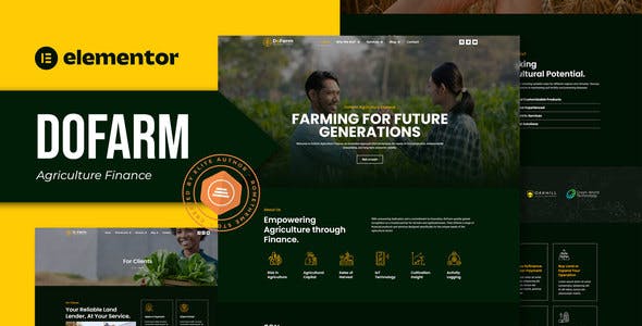 Dofarm – Agriculture Finance Elementor Pro Template Kit Dofarm – Agriculture Finance Elementor Pro Template Kit