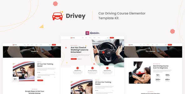 Drivey – Car Driving Course Elementor Template Kit Drivey – Car Driving Course Elementor Template Kit