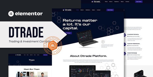 Dtrade – Trading & Investment Company Elementor Template Kit Dtrade – Trading & Investment Company Elementor Template Kit