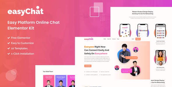 EasyChat – Online App Startup Elementor Template Kit EasyChat – Online App Startup Elementor Template Kit