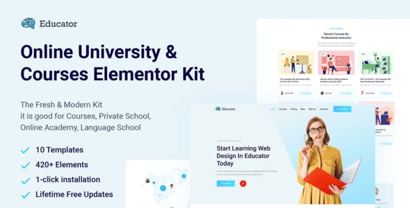 Educator – Online University & Courses Elementor Template Kit Educator – Online University & Courses Elementor Template Kit