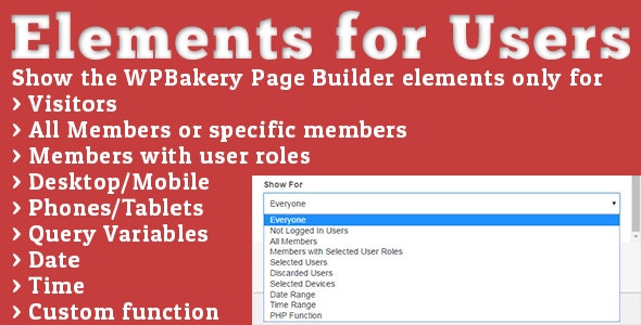 Elements for Users – Addon for WPBakery Page Builder Elements for Users – Addon for WPBakery Page Builder