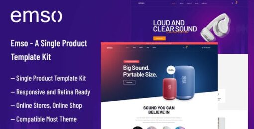 Emso – A Single Product Elementor Template Kit