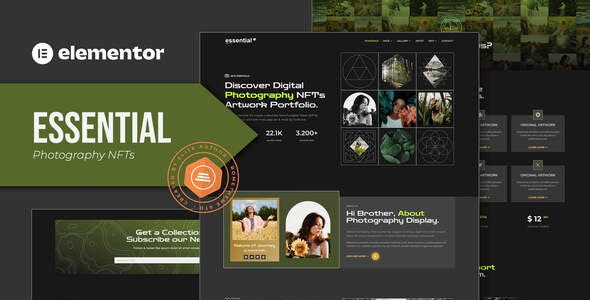 Essential – Photography NFT Portfolio Elementor Template Kit Essential – Photography NFT Portfolio Elementor Template Kit