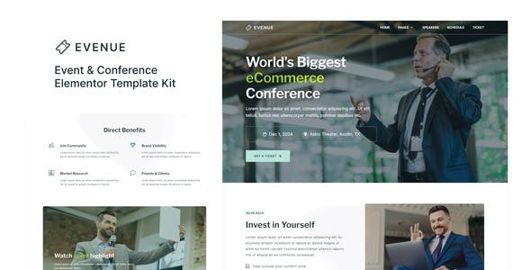Evenue – Event & Conference Elementor Template Kit Evenue – Event & Conference Elementor Template Kit