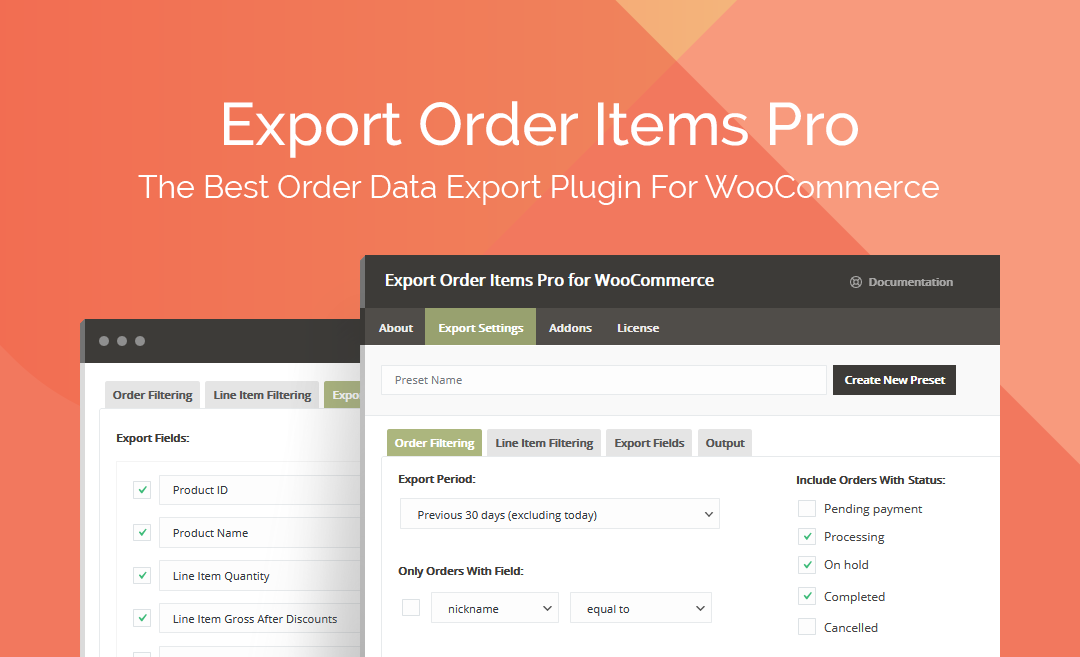 Export Order Items Pro for WooCommerce Export Order Items Pro for WooCommerce