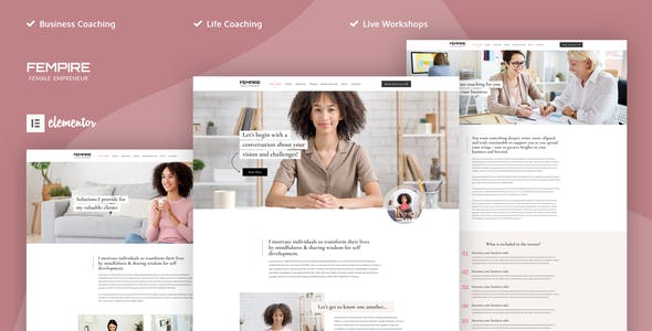 Fempire – Business Coach Elementor Template Kit Fempire – Business Coach Elementor Template Kit