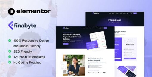 FinaByte – Saas & Fintech Startup Elementor Template Kit
