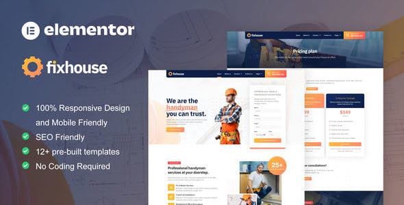 FixHouse – Handyman & Repair Service Elementor Template Kit FixHouse – Handyman & Repair Service Elementor Template Kit