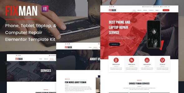 Fixman – Smartphone & Laptop PC Repair Elementor Kit Fixman – Smartphone & Laptop PC Repair Elementor Kit
