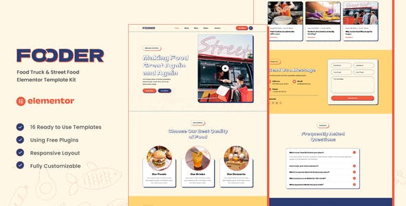 Fooder – Food Truck & Street Food Elementor Template Kit Fooder – Food Truck & Street Food Elementor Template Kit