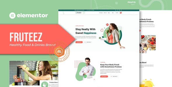 Fruteez – Healthy Food & Drinks Brand Elementor Template Kit Fruteez – Healthy Food & Drinks Brand Elementor Template Kit