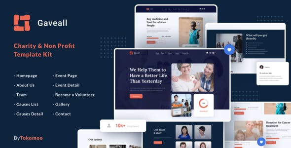 Gaveall | Charity Elementor Template Kit Gaveall | Charity Elementor Template Kit