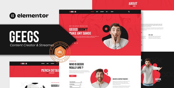Geegs – Content Creator & Streamer Elementor Template Kit Geegs – Content Creator & Streamer Elementor Template Kit