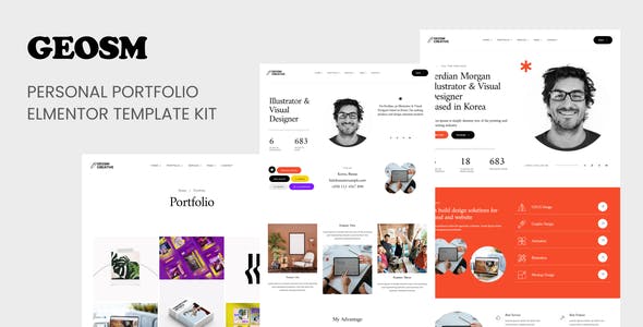 Geosm – Personal Portfolio Elementor Template Kits Geosm – Personal Portfolio Elementor Template Kits