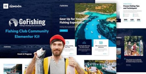 Go Fishing – Fishing Club Community Elementor Template Kit