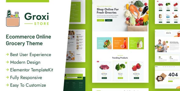Groxi – Grocery Store Elementor Template Kit Groxi – Grocery Store Elementor Template Kit