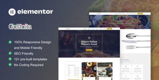 Gustoita – Italian Restaurant Elementor Template Kit