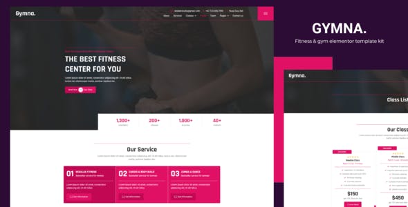 Gymna – Fitness & Gym Elementor Template Kit Gymna – Fitness & Gym Elementor Template Kit
