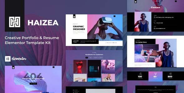 Haizea – Creative Portfolio & Resume Elementor Template Kit Haizea – Creative Portfolio & Resume Elementor Template Kit