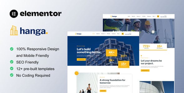 Hanga – Construction & Building Elementor Template Kit Hanga – Construction & Building Elementor Template Kit
