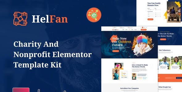 HelFan – Charity and Nonprofit Elementor Template Kit HelFan – Charity and Nonprofit Elementor Template Kit